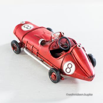 Handgefertigtes Modellfahrzeug roter Mini Flitzer aus Metall (11 cm)